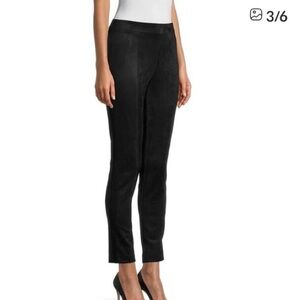 🖤Calvin Klein Black Faux Suede Front Power Stretch Leggings Pants NWOT M